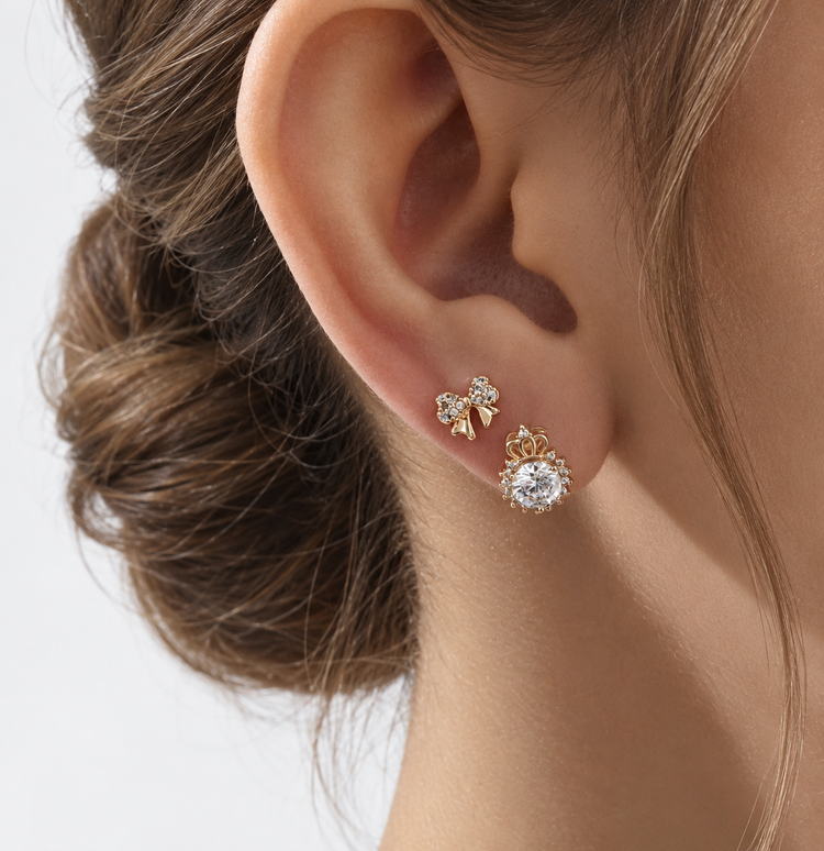 گوشواره حلقه ای زنانه ژوپینگ مدل پاپیون کوچک