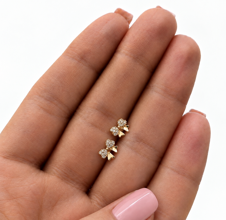 گوشواره حلقه ای زنانه ژوپینگ مدل پاپیون کوچک